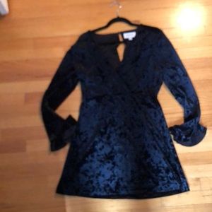 Black velvet cocktail dress with fun sleeves!